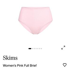 Skims NWT women’s cotton jersey full brief size S “barely pink”